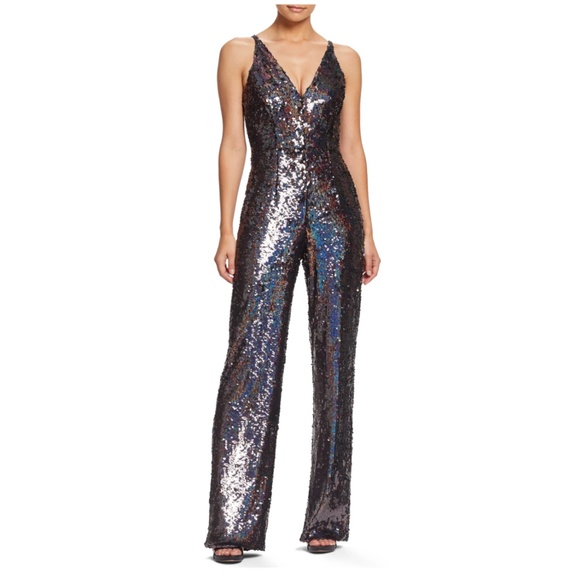 Dress The Population Charlie Sequin Jumpsuit - Picture 1 of 10